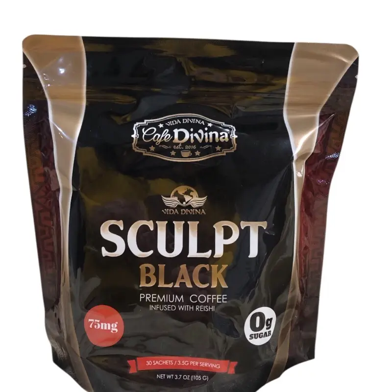 Vida Divina Sculpt Black Premium Coffee Infused with Reishi 75mg 0g Sugar 3.7 oz