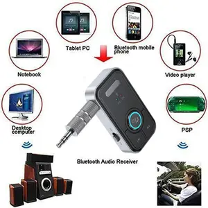 Bluetooth Receiver 5.0 Wireless Audio Receiver, 3.5mm Jack AUX car Audio/Wired Headset/Home Stereo System Compatible, can be Connected to Smartphone/Tablet Bluetooth, Hands-Free Compatible Microphone