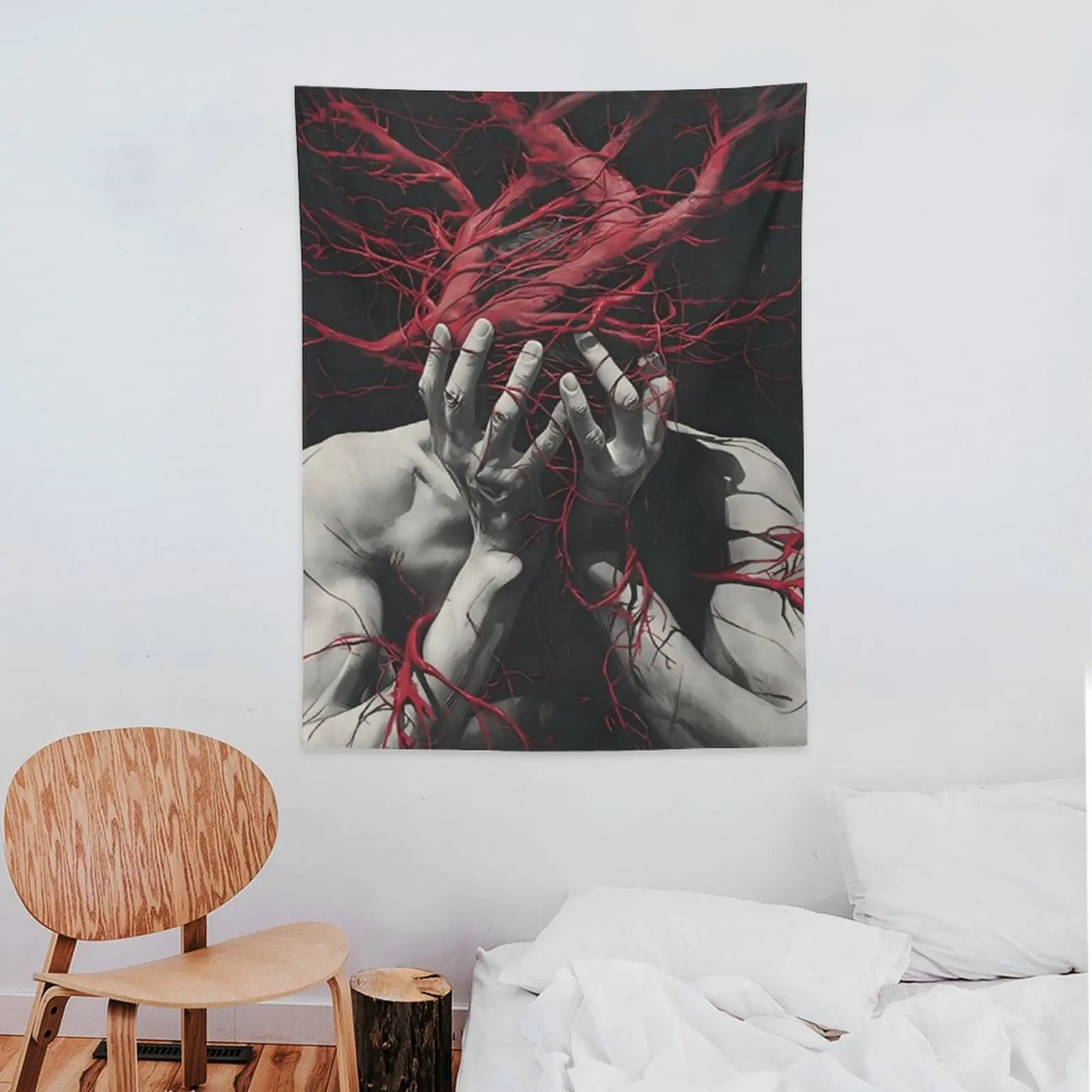 Tapestry, Woman Demon Gothic Doom Cosmic / HATRED 【ラプンツェル様用】INSIDE Dark Ft ,4.17x5 Art Decor Wall Occult 洋楽