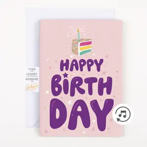 Endless Birthday Cake Card with Glitter