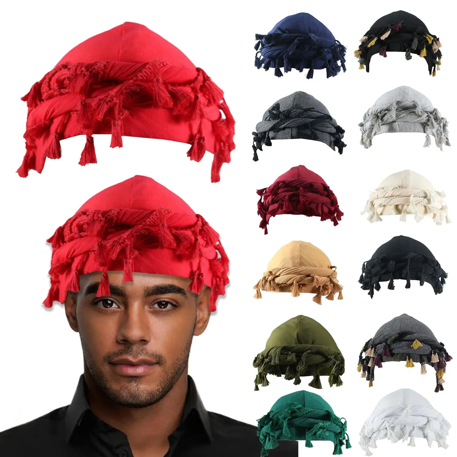Luxurious Satin-Lined Halo Turban Hair Bonnet - Pre-Tied Tassels, Braid Beanie, Twist Design - Unisex Fashion Accessory for Daily/Everyday Stylish Look & Hair Protection