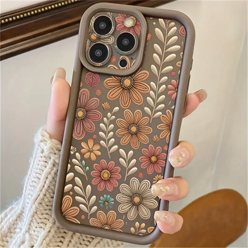Floral TPU Flexible Smartphone Protector Case - 1-Piece Casing Accessory for iPhone 11/12/13/14 Pro Max, 16 Plus/16 Pro Max & Multiple Brand Devices with Camera Protection