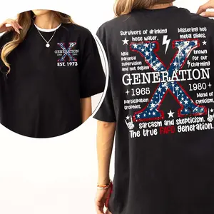 Customize Generation X Years Shirt, Christmas Generation X New Version Two Side Shirt Raised on Hose Water and Neglect Generation X T Shirt Cotton Top