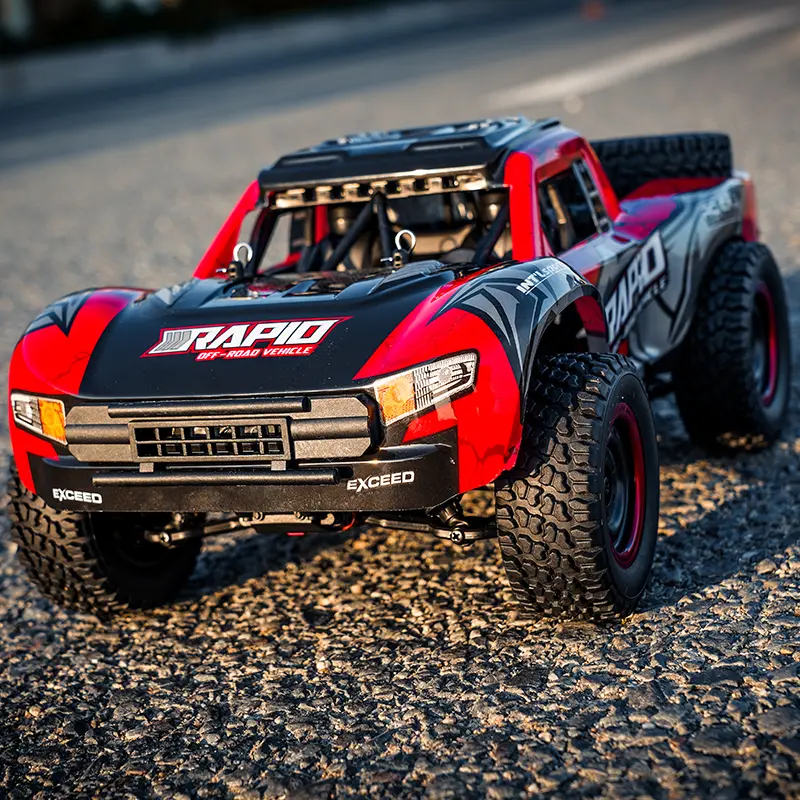 1:14 Scale 4WD High-Speed RC Car - Battery-Powered Remote Control Off-Road Vehicle with Batteries, Strong Grip Tires, Red & Blue Design, Competitive Brushless Motor, Ideal for Birthdays, Gift for RC Car Enthusiasts