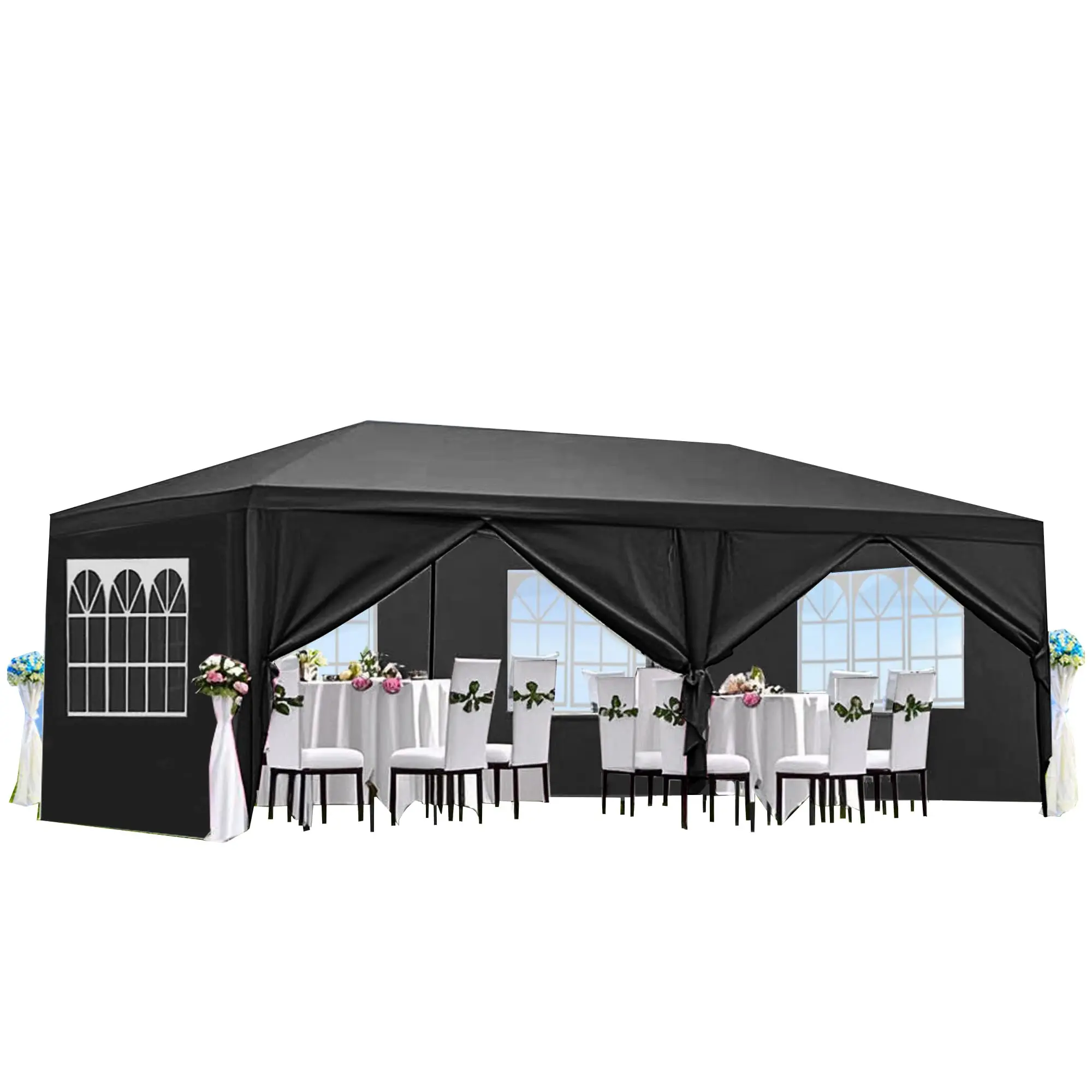 10 ft x20 ft Party Tent, Outdoor Wedding Tents with 6 Removable Sidewalls, Patio Gazebo Shelter for Parties, Waterproof Canopy Tents, Party Wedding BBQ Events Tent