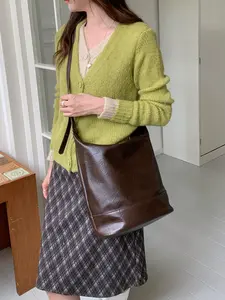 Elegant Minimalist Soft Leather Tote Bag, Large Capacity Commuter Daily Shoulder Crossbody Bucket Bag, New 2026 Model