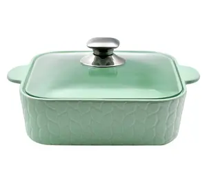 Temp-tations Carved Willow 2.5-qt Soft Square Baker w/ Cook & Look Lid