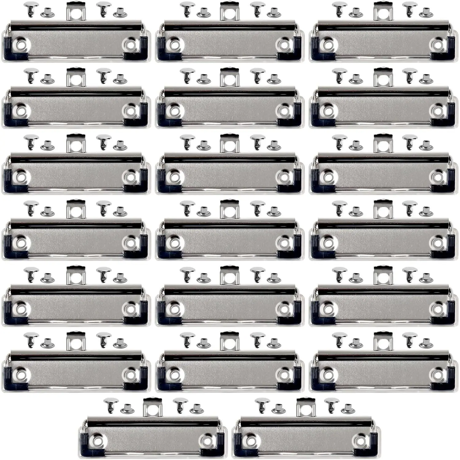 20 Pack Clipboard Clips with Rivets Mountable Clipboard Clamps Metal Clipboards Hardware with Rubber Grip and  Hole for Office, School,  (3.94x1.18 inch)
