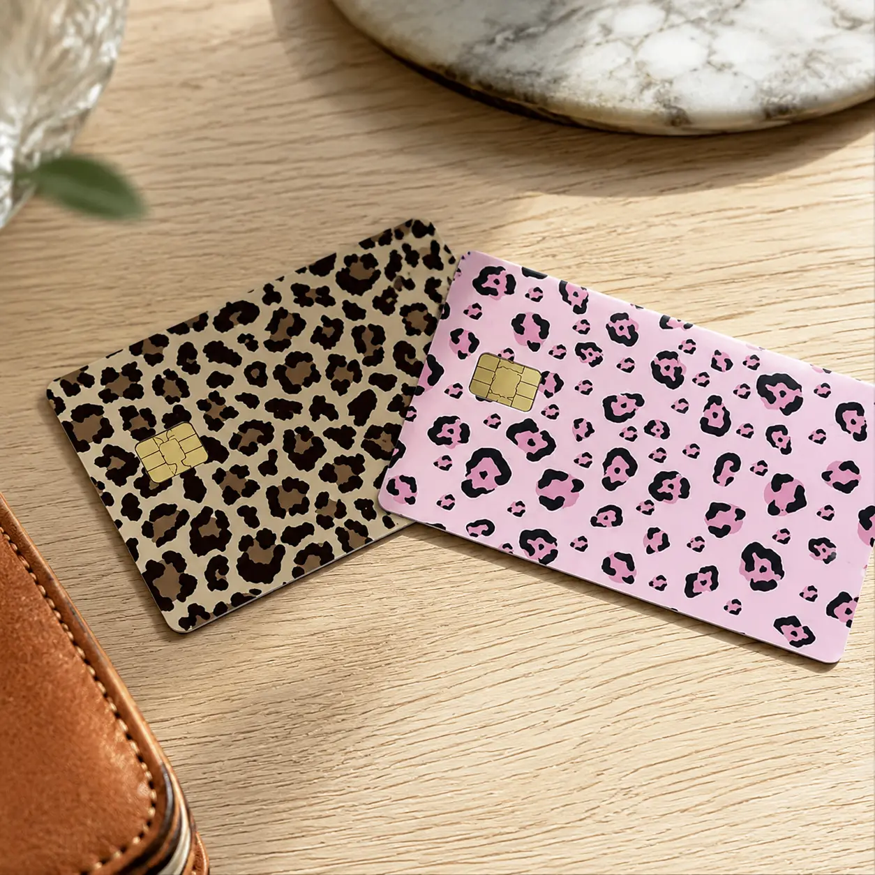 5 Pack Stylish Pink & Classic Leopard Credit Card Skin Sticker, Girly Animal Print Thin Waterproof Sticker, Cute Debit Card Cover Decal for Women Men, DIY Personalized Gift (1 Pc)