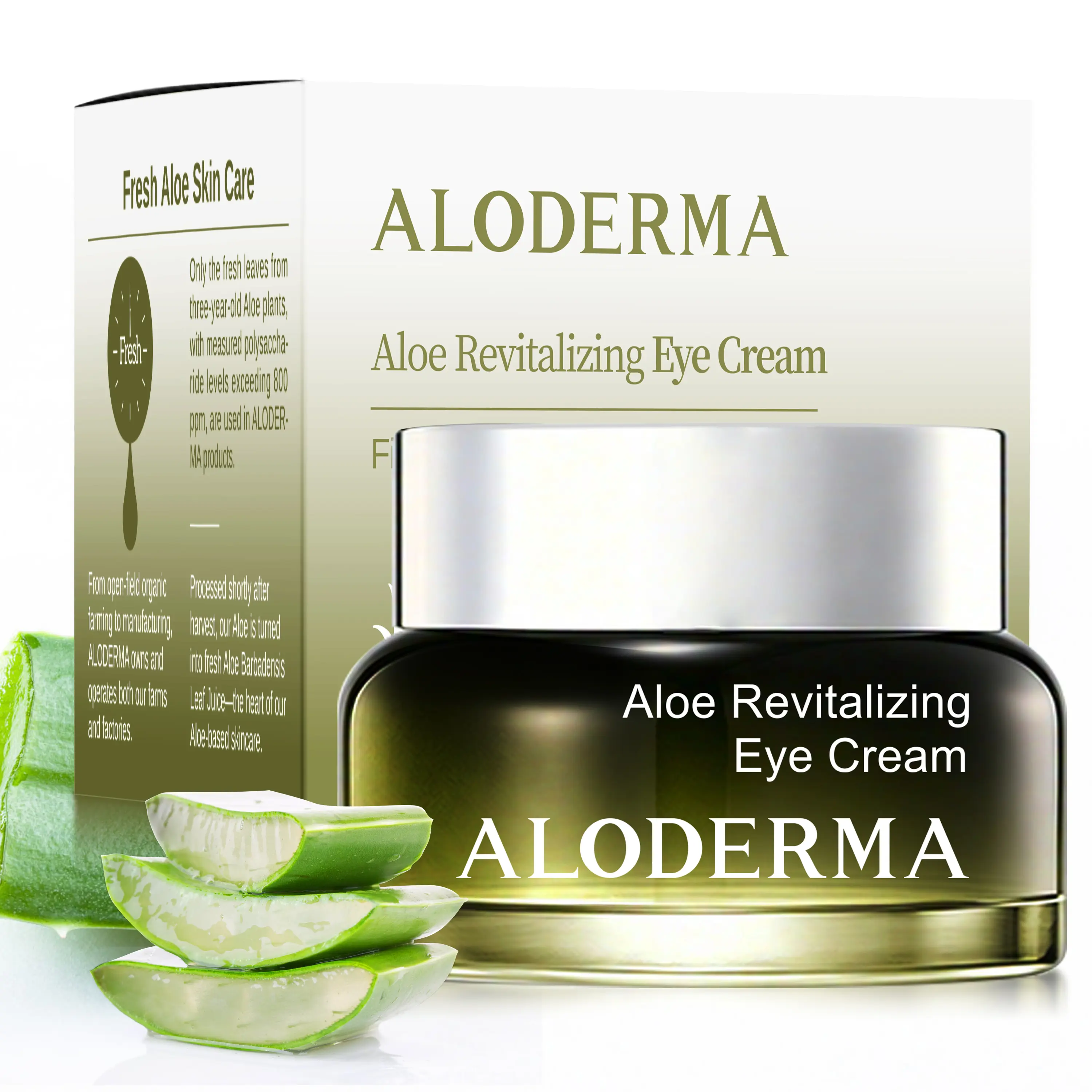 Aloderma Aloe Revitalizing Eye Cream Made with Organic Aloe Vera - Reduce Signs of Aging, Fine Lines & Wrinkles, 30g/1.06oz