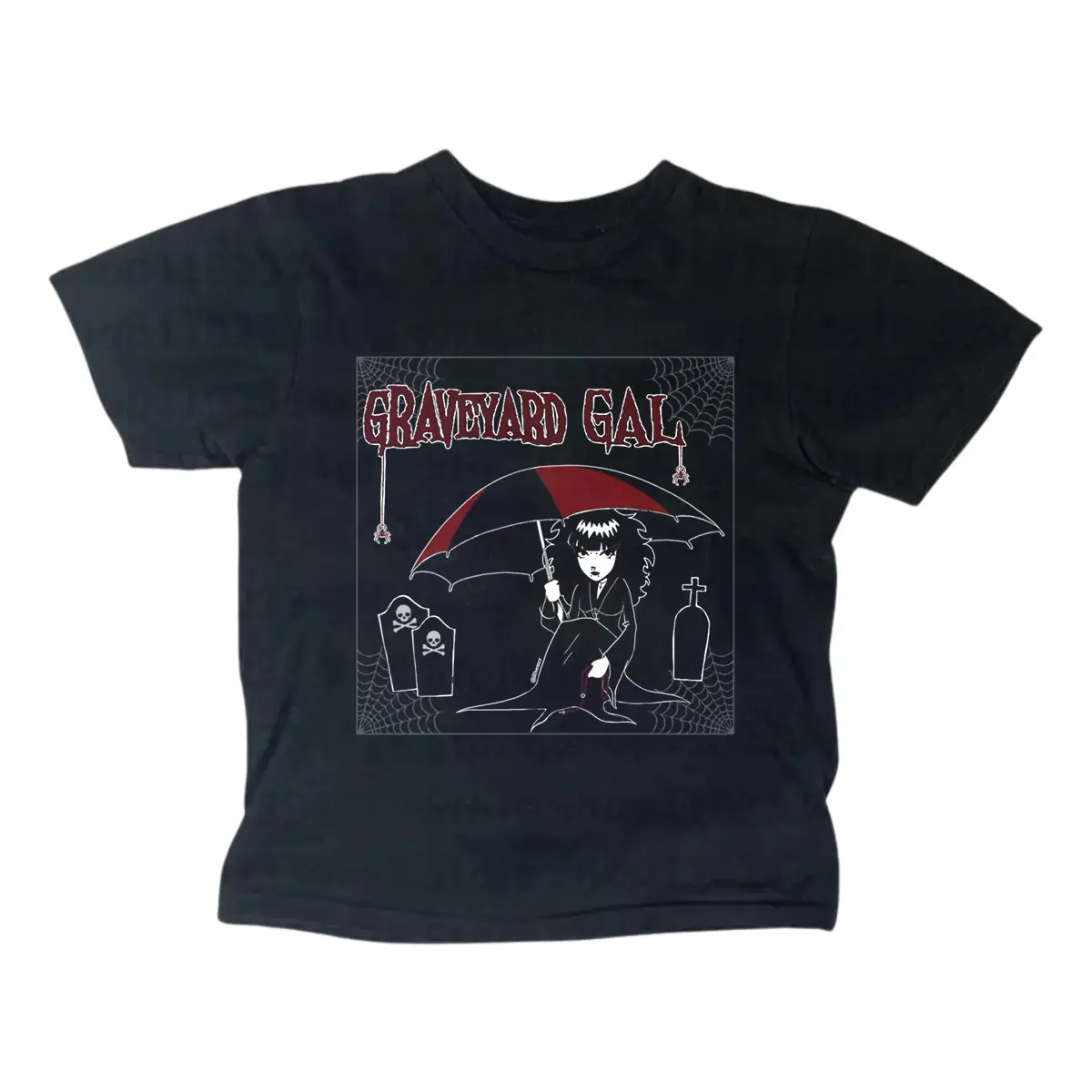 Y2k Emily Strange Baby Tee, Gothic Emo Girl Top, Vintage Women's Casual Cotton Short Sleeve T-Shirt, Fitted Design, Summer Wear - Tshirt, Womenswear Streetwear Shortsleeve