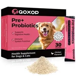 Probiotics for Dogs & Cats - 30 Sachets Chicken Flavored Pet Digestive Relief with Prebiotics,Fiber,& Digestive Enzymes - Promotes Gut & Immune Health