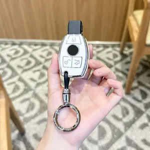For Mercedes Benz Key Fob Cover with Keychain Soft TPU Protection Case Compatible with Mercedes Benz A B C E G M R S Class GLA GLB GLC GLE GLK GLS