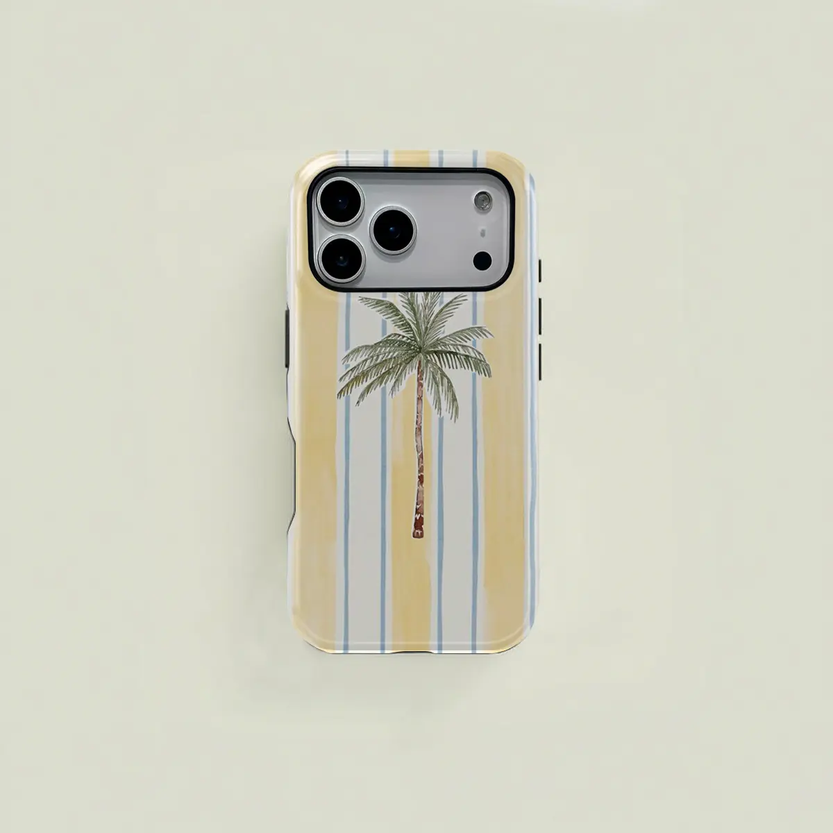 1 pc tropical palm tree striped background double layer protective case solid 2 in 1 protective case for iPhone 17 16 15 Pro 14 13 12 11 Pro Max 14 Plus 15 Plus 16Plus 17Plus Samsung Galaxy S25 S24 S23 Ultra series protective case couple mobile phone case