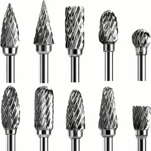 Carbide Burrs Set, Double Cut Tungsten Carbide Rotary File for Car Metal Polishing, Die Grinder Bits for Steel Metal Wood Carving Polishing Drilling Grinding Milling Cutting Metalworking