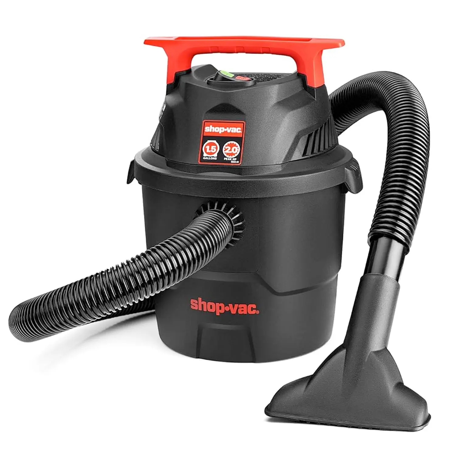 Shop-Vac 1.5 Gallon Portable Wet Dry Vacuum Cleaner, 2.0 Peak HP Compact Shop Vac for Car Cleaning, Home & Small Messes