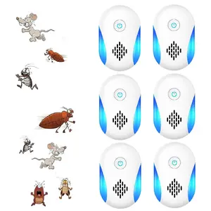 Ultrasonic Pest Repeller, 6 Counts/box Indoor Ultrasonic Repellent for Roach, Rodent, Mouse, Bugs, Ant, Mosquito, Mice, Spider, Electronic Plug in Pest Control