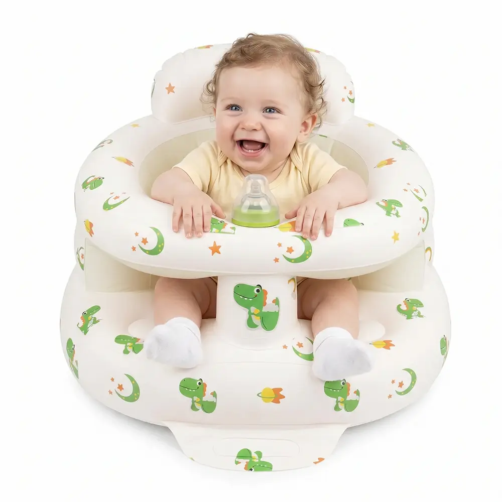 Inflatable Baby Chair, Inflatable Baby Seat With Built-in Air Pump, Inflatable Toddler Baby Chair for Babies 3 Months & Up, Thicker Sit Me Up Floor Seat for Baby Chair Sit Me Up, Blow up Baby Seat with Full Enclosure Protection