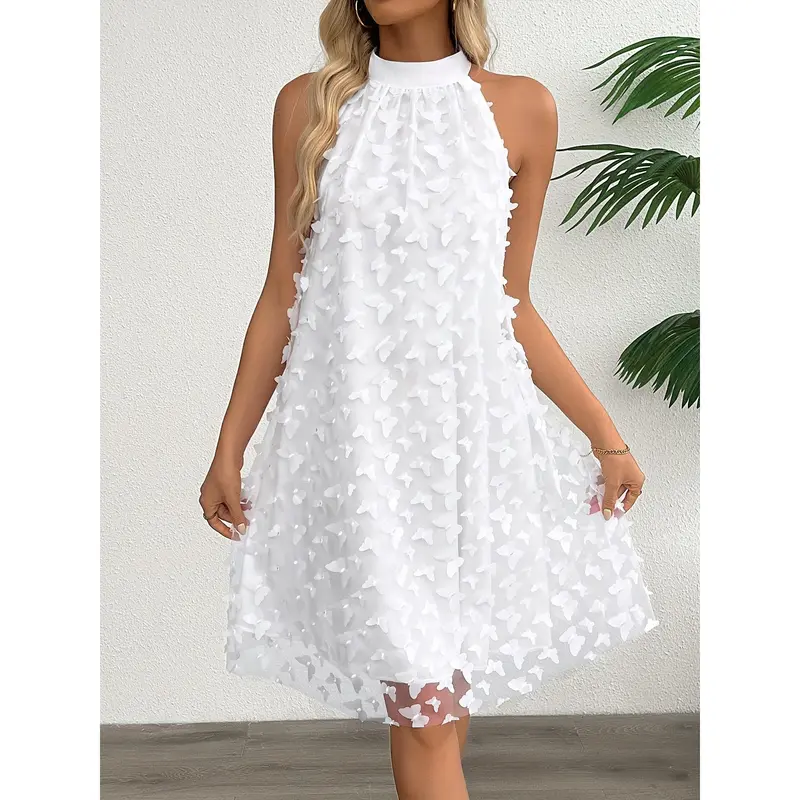 chinese dress ladies White French Levers Lace Halter Gown with Flower – Rodarte main image 1