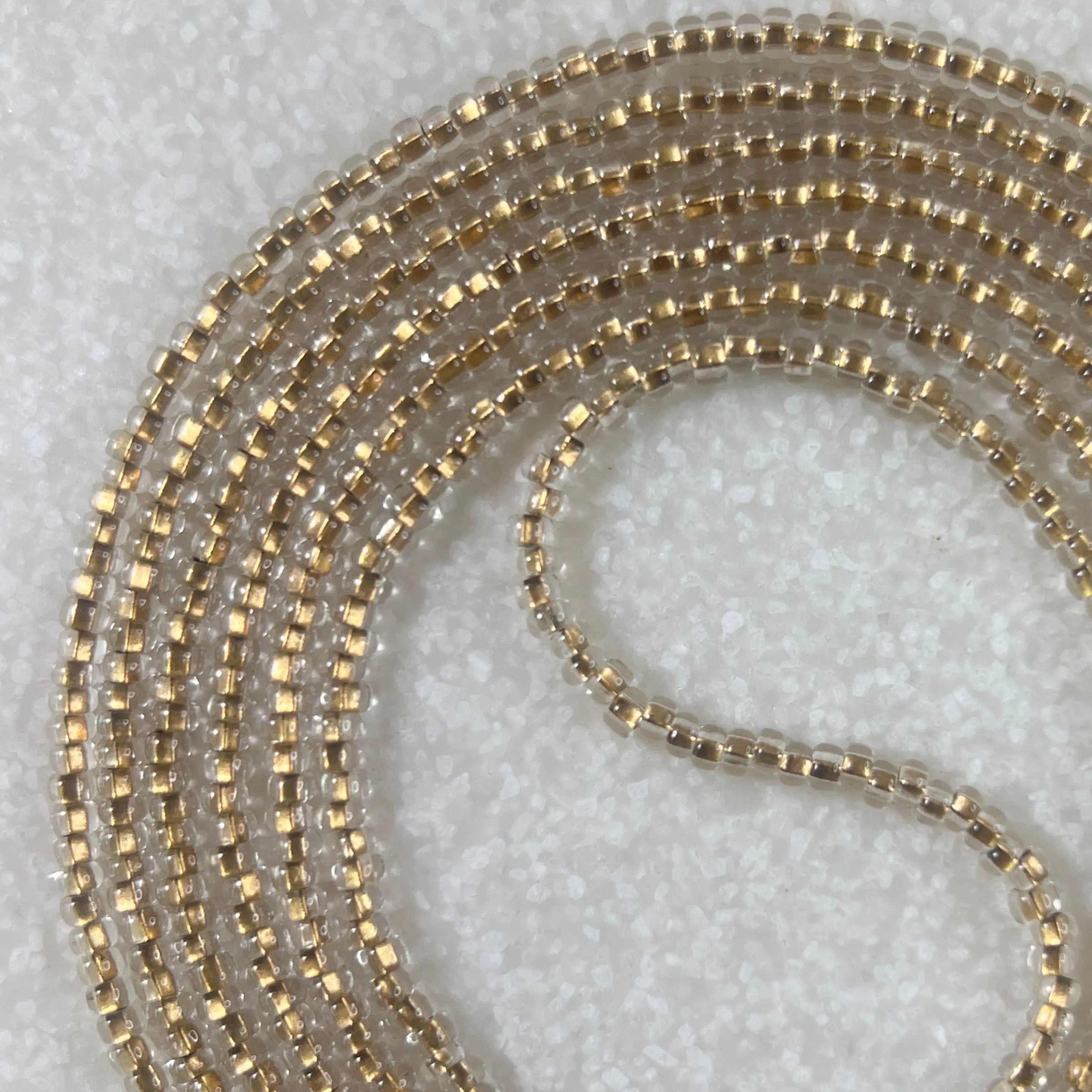 HONEY BRONZE - Tie On Waist Beads - 45 to 60 inches Waistbeads - Bronze Waistbeads - Gold Waistbeads - Made By Venus Waistbeads