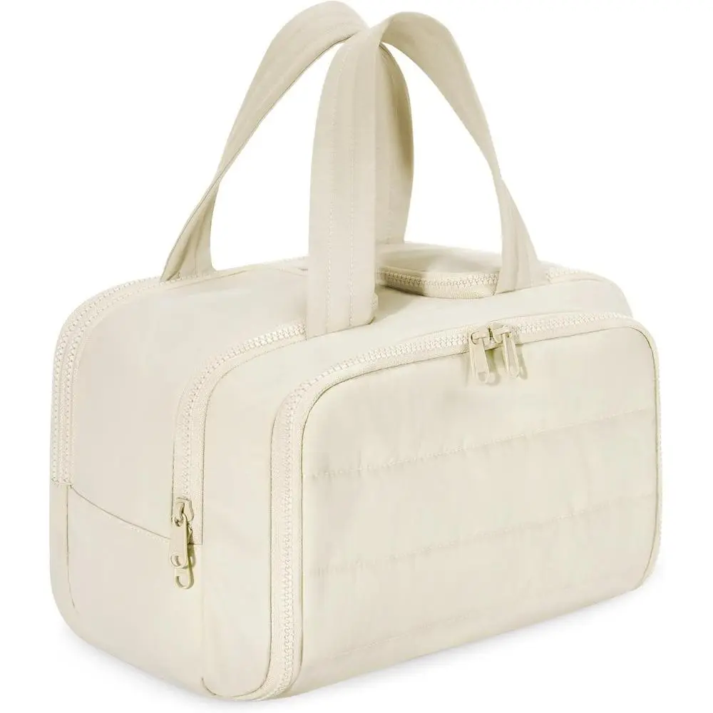 New Large Capacity Women Cosmetic Bag, Lightweight Portable Travel Toiletry Bag, Multi Partition Storage Design, Spacious Lazy Makeup Organizer, Convenient for Storing Skincare and Cosmetics, Ideal for Daily Use, Business Trips and Vacation Travel
