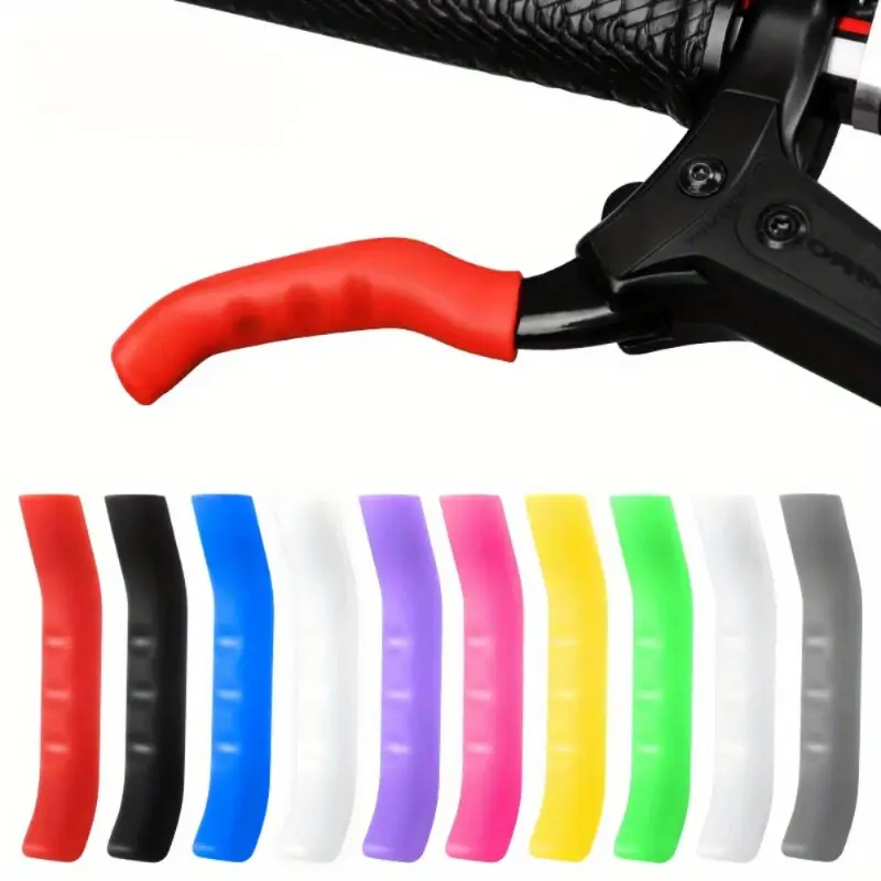 2-Pack Sleek Silicone Bicycle Brake Handle Grips, Ergonomic Nonslip Shock Absorption Lever Sleeves, Outdoor Cycling Mountain Bike Accessories (Father's Day Gift Option), Durable Rubber Grip, Secure Rubber Hold, Shock-Absorbing, Protective Sleeves, Indepen