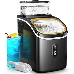 Kismile Ice Maker Countertop, Portable Ice Cube Maker Machine with 1.5L Detachable Water Tank, 33Lbs/Day, 16Pcs/5-18Mins, 24H Timer, Self-Cleaning Small Ice Maker