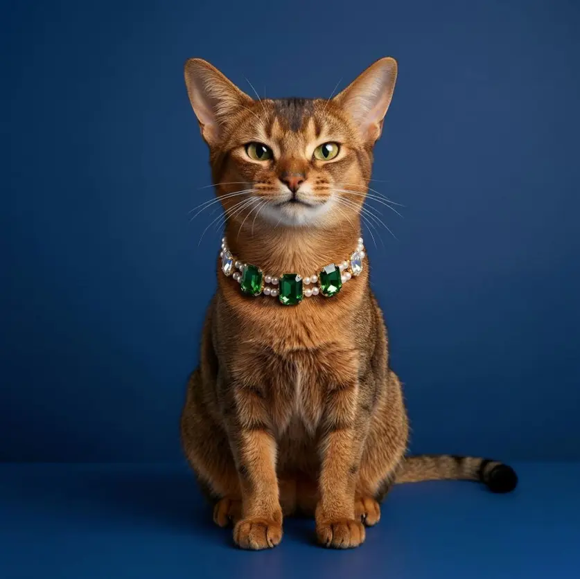 Elegant Resin Crystal Artificial Crystal Pearl Pet Necklace - Lightweight Comfortable Rhinestone Collar for Cats, Secure Snap, Universal Fit, Birthday Parties, Ideal for Daily Walks & Furbaby Gift