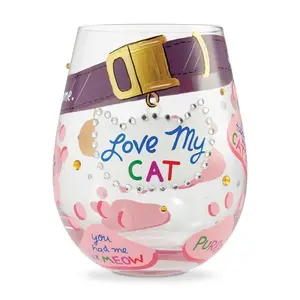 Stemless Glass Love My Cat