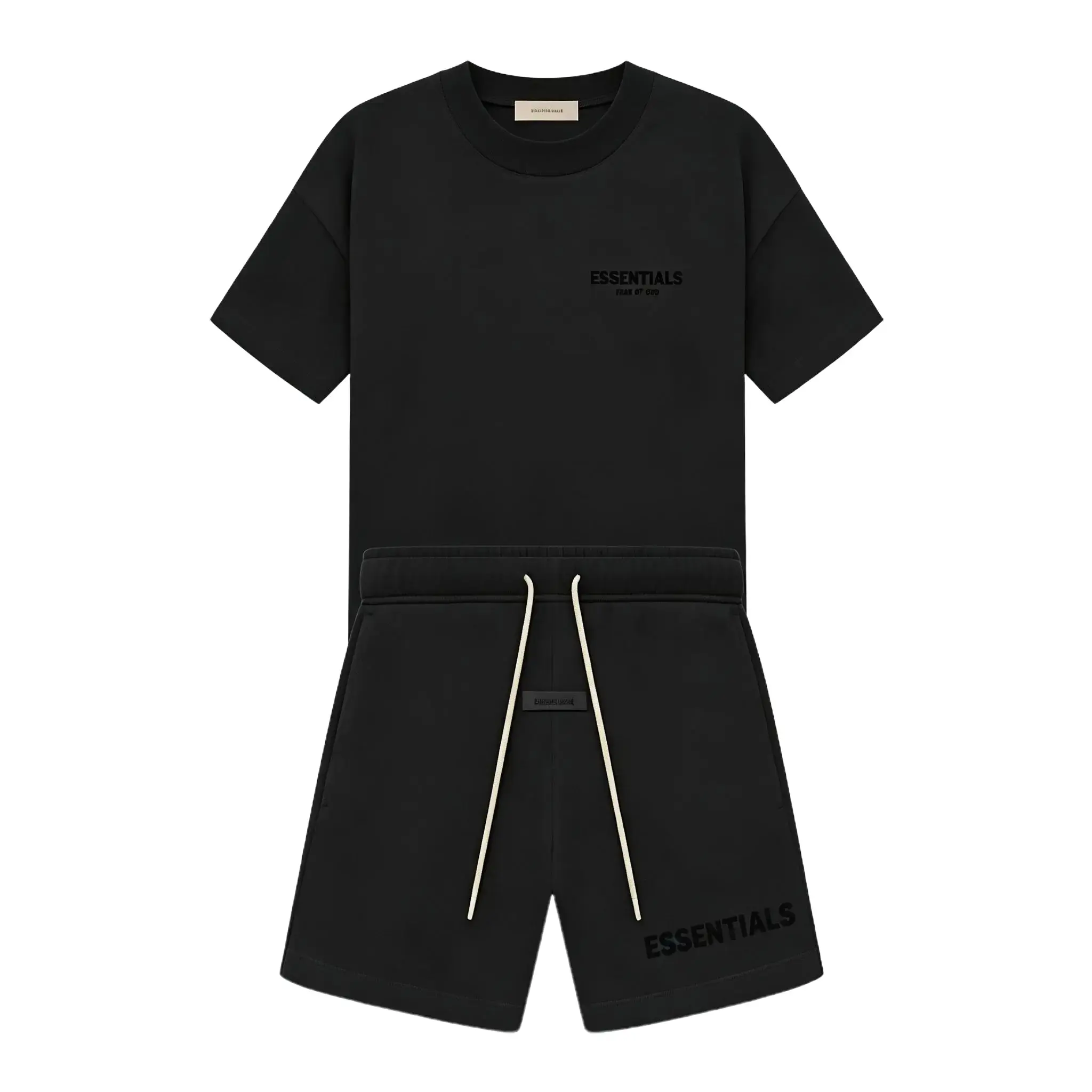 Fear of God Essentials Sweatshort 'Jet Black' AND Tee 'Stretch Limo'