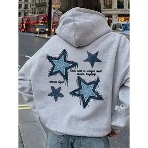 A Casual Printed Hoodie For Girls And Children, Hooded Sweatshirt For Autumn And Winter Students, Long Sleeved With Plush And Thick Top - Cool And Fun Hooded Sweatshirt With Stars, Celebrating The Joy Of Childhood! Hoodies Tween Girl Clothes Tween Girl
