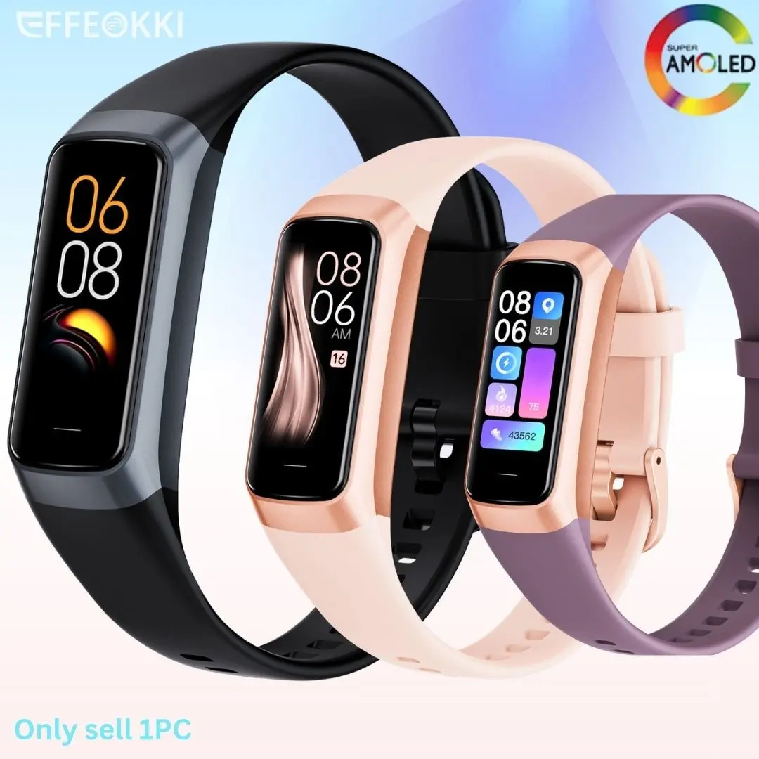 Smart Fitness Smartwatch Tracker, 1 Count Multifunctional Sports Watch, 1.1-Inch AMOLED Color Display Smart Watch, Waterproof Smart Wearable Devices for Women and Men