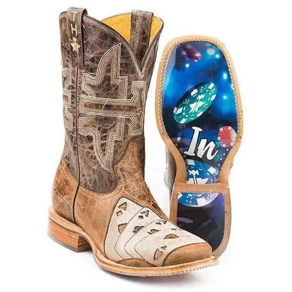 Men's Tin Haul High Roller Boots With All In Sole Handcrafted Brown