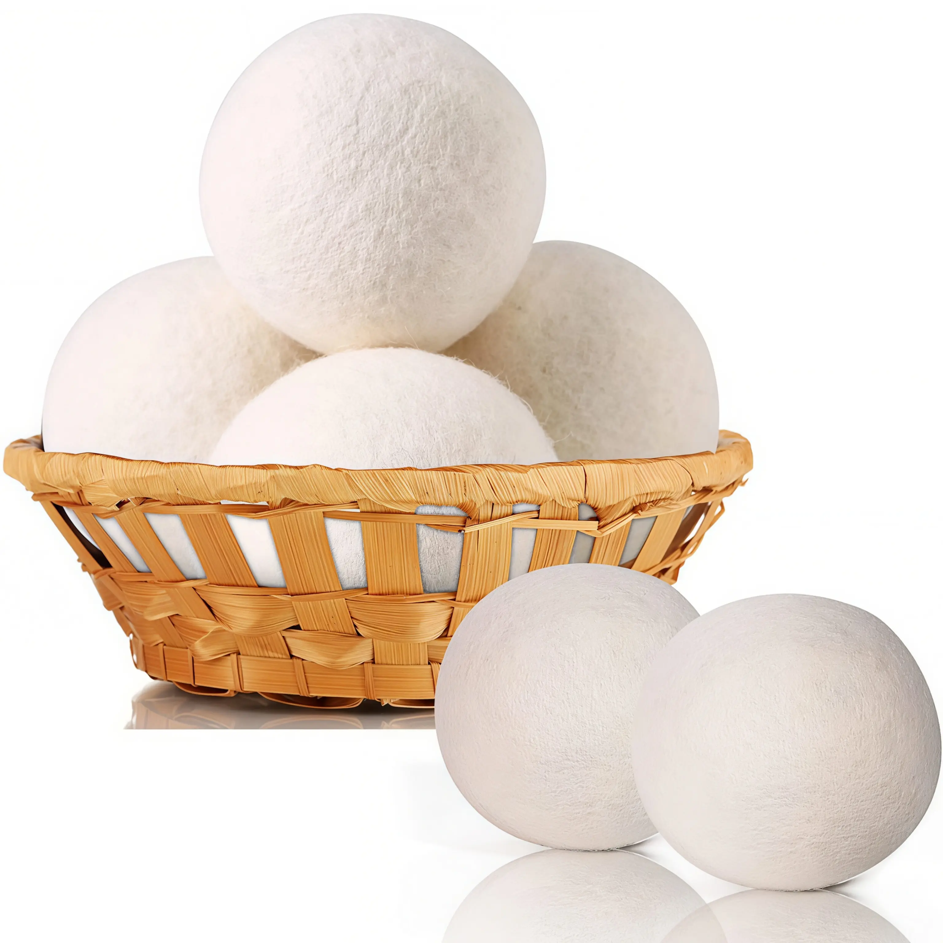 LMMAKE 6PCS Wool Dryer Balls - 100% Handmade Premium New Zealand Wool, Natural Fabric Softener, Eco-Friendly, Hypoallergenic, Reduces Wrinkles & Saves Drying Time, No Chemicals or Additives