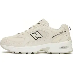 New Balance NB 530 Retro Cushioned Low-Top Athletic Casual Sneakers - Men's/Women's Beige D Width, House White Official Maison Mihara Shoes, Athletic Sneakers