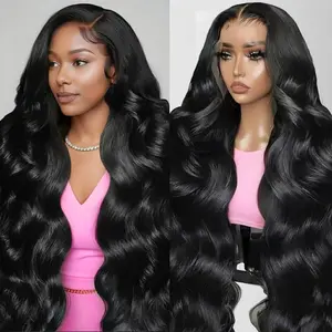 Color Body Wave Lace Front Wigs Human Hair Hair HD Transparent Lace Frontal Human Hair Wigs 180% Density For Black Women
