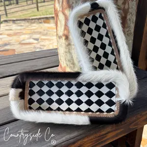 Checkered Cowhide Tray Checkered Cowhide Tray