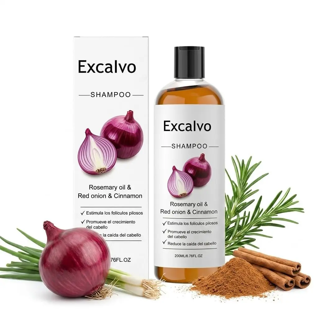 Lexenic Excalvo Men's Hair Loss Shampoo with Rosemary Oil, Red Onion, Cinnamon Extract - Boosts Density, Strengthens Roots, 7oz/200ml (1)
