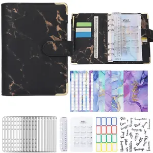 A6 Luxury Budget Binder - Chic PU Leather Organizer for Cash, Cards & Savings Goals