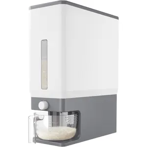 Rice Dispenser 25 Lbs(11.3Kg), Rice Storage Container Sealed Moisture Proof with Measuring Cup for Kitchen Pantry Household, Bpa-Free, 1 Pack Grey Lifewit