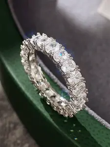 1 PC Fashion Cubic Zirconia Elegant Engagement Ring For Women For Wedding Anniversary Jewelry Gift Cubic Zirconia Rings Artificial Zircon Rings