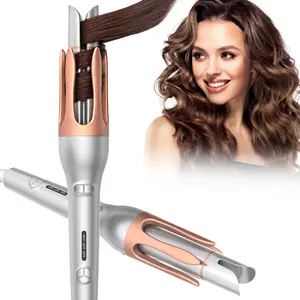 Automatic Curling Iron, Rotating Barrel Curling Wand, Portable Hair Curler Automatic for Women, Ionic, 3 Temp 320-400℉ Dual Voltage Lightweight for Travel,1 inch, Shimmer Super Styler Pro+,curling iron,based hair products