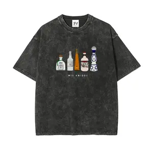 S~5XL Oversize Unisex Washed T-Shirt for Women and Men's Unisex Fit Batik Cotton Oversize Streetwear Menswear  Super Soft Pre-Shrunk