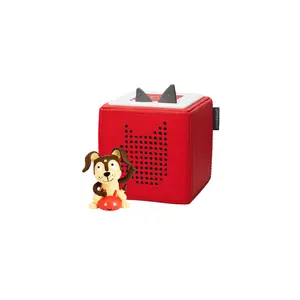 Tonies Red Toniebox 1 Audio Player Starter Set with Playtime Puppy Tonie Figurine and Charging Dock
