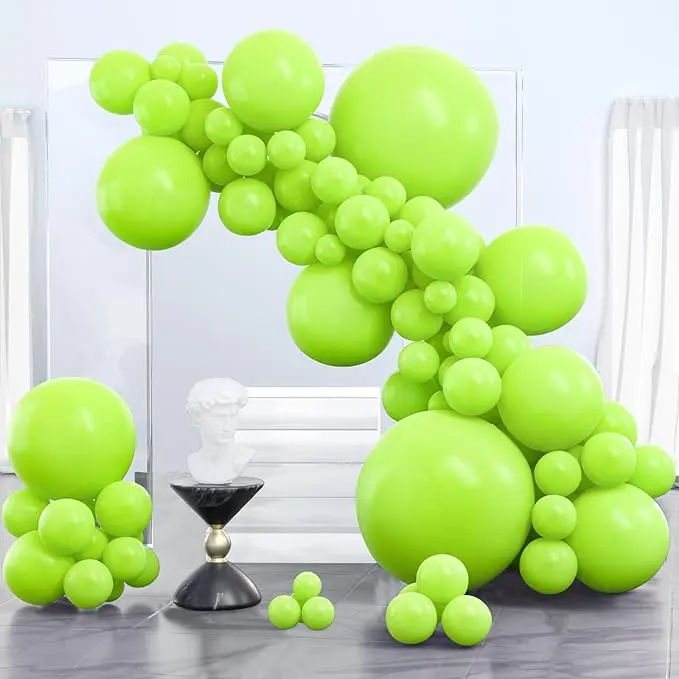 PartyWoo Lime Green Balloons 100 pcs Different Sizes of 36 18 12 10 5 Inch Neon Yellowish Light Green Latex Balloon Arch Kit Garland for Graduation Halloween Summer Birthday Party Decorations Green-Y6