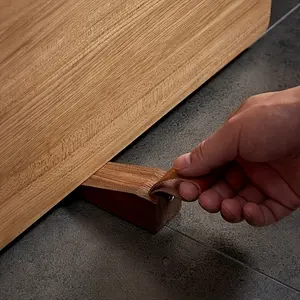 Extra Tall Wood Door Stopper with Non-Slip Pad, Anti-Slam Door Holder