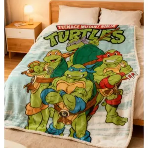 Teenage Mutant Ninja Turtles TMNT Silky Touch Super Soft Throw Blanket - Cute Cartoon Cozy Fleece for Bed & Sofa - Nostalgic Pop Culture Room Decor & Perfect 2026 Father's Day Gift or Kids Birthday