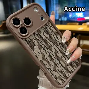 Compatible with iPhone 17 Pro Max 16 Plus 15 14 13 12 11 XR Air E Phone Case Wood Grain Camouflage Soft TPU Anti-Slip Rugged Durable Phone Cover for Boy