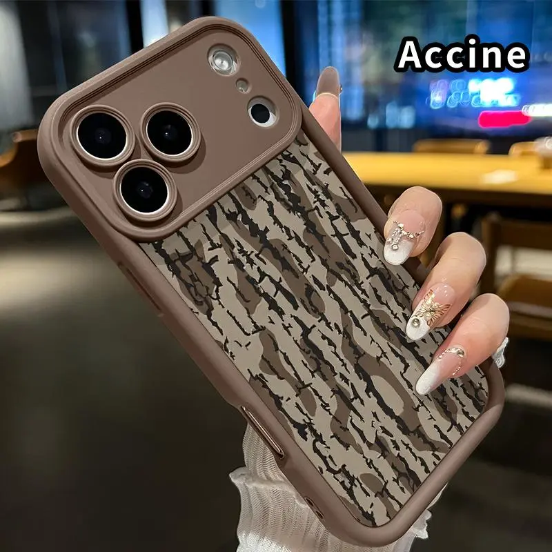 Wood-Grain Style Camouflage Soft TPU iPhone Casing - Anti-Drop, Anti-Slip, Durable Protector with Shockproof Protection, Camera Shield for iPhone 17 Pro Max,16 Plus,15,14 Pro,13,12,11,XR,Air E Boys' Handheld Accessory