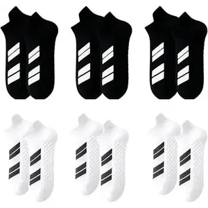 6 Pairs of Sports No Show Socks for Man and Woman, Ankle Socks with Terry Soles Offer Shock Absorption and Wear Resistance, White Daily Socks That Are Sweat-Absorbing and Breathable, Valentine's Day Gift